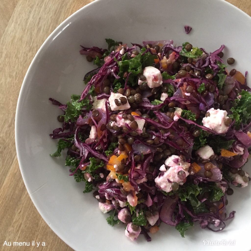 Salade de lentilles haddock chou kale