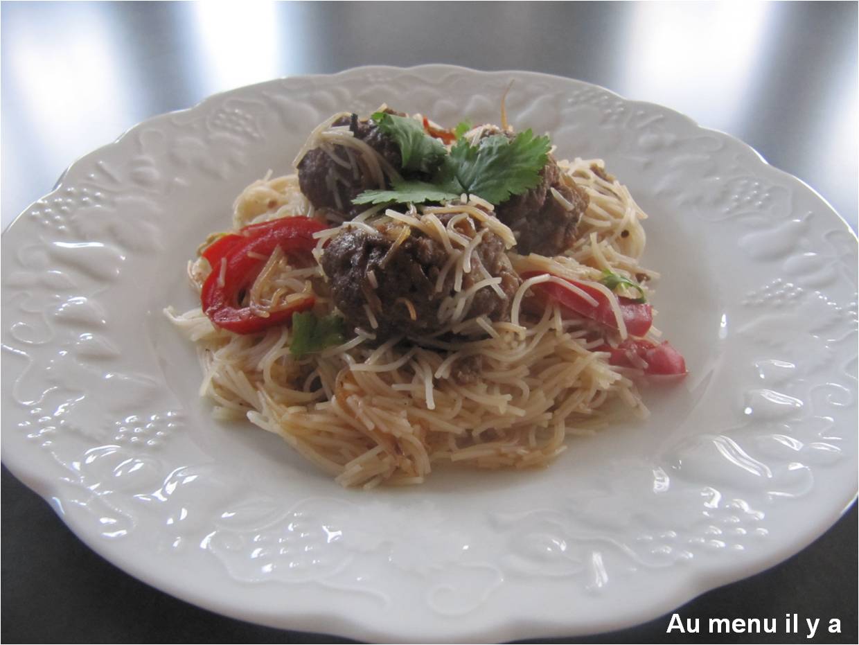[Recette] Boulettes de boeuf yakitori sur lit de vermicelles de riz